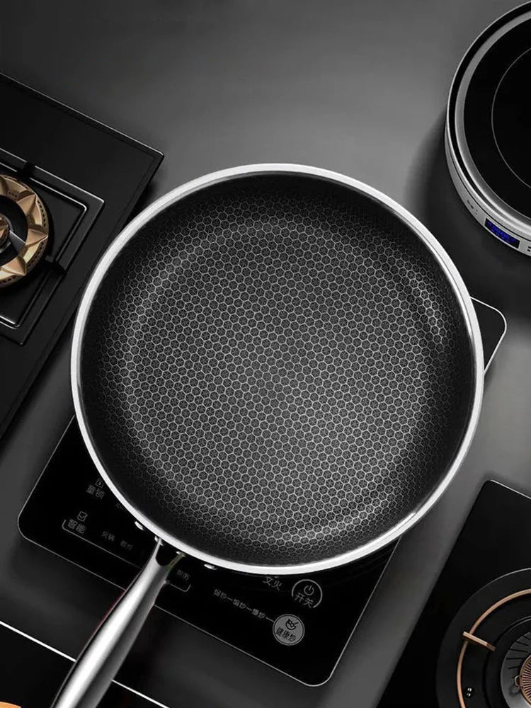 Tri-Ply 316 Stainless Steel Honeycomb Frying Pan & Wok - All Stoves