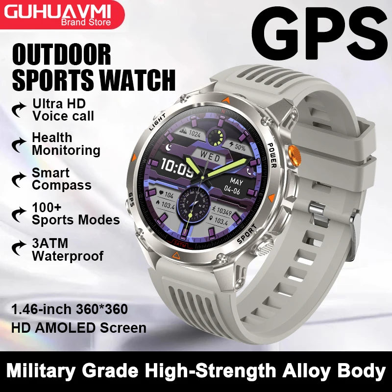 Vabena 2025 GPS Map Smartwatch | Navigation & Fitness for Men & Women