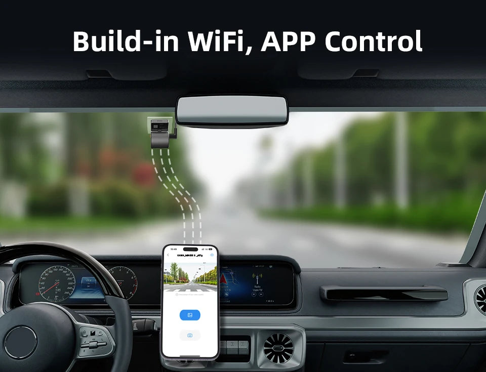 KAWA Dash Cam MINI 3 - 2K Dash Camera with Voice Control, Night Vision & WiFi APP