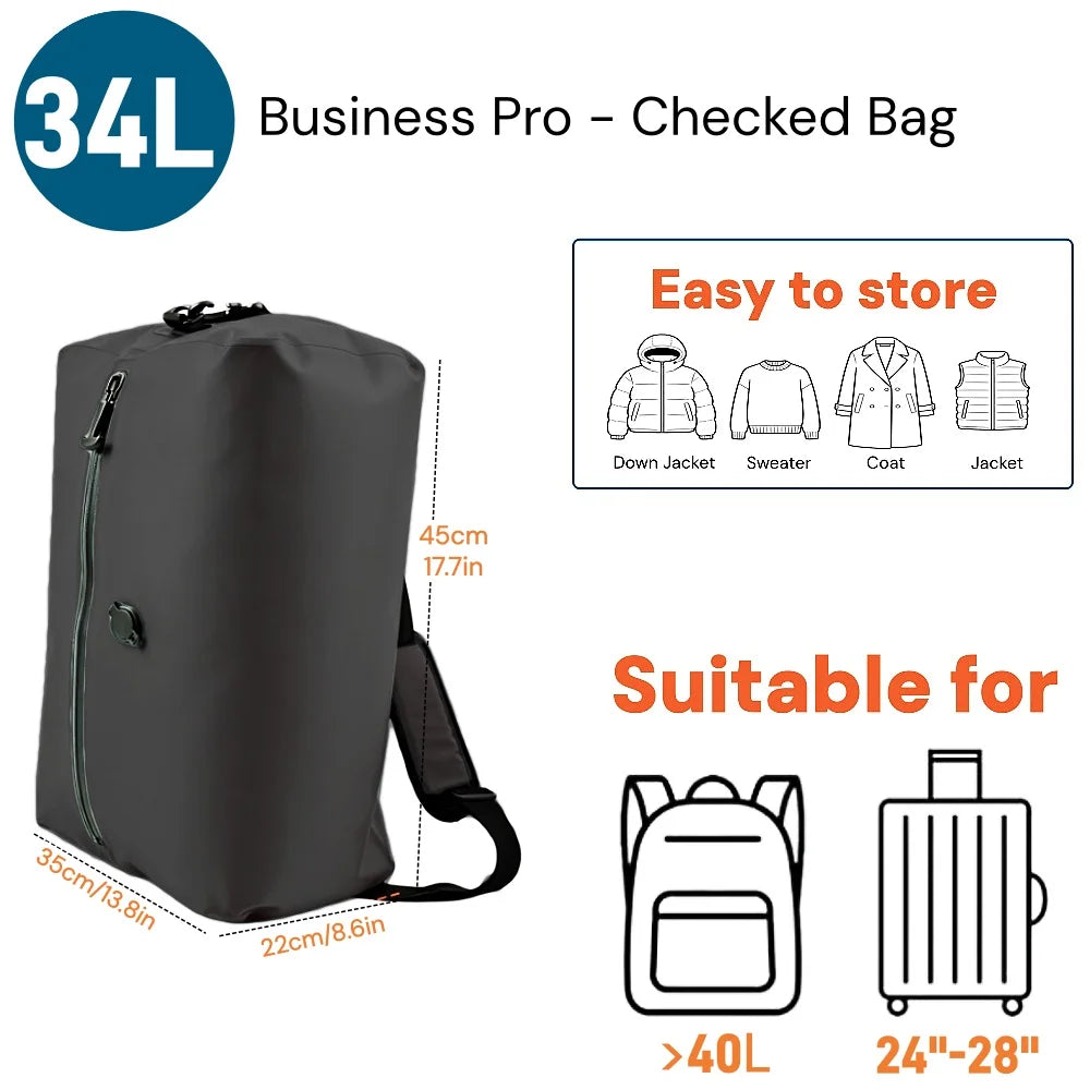 Vabena IP67 Waterproof Travel Vacuum Storage Bags - Compression Packing Cubes 17L/34L