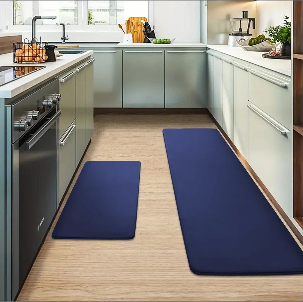Thickened Flannel Kitchen & Entrance Floor Mats - Absorbent, Non-Slip, Dirt-Resistant