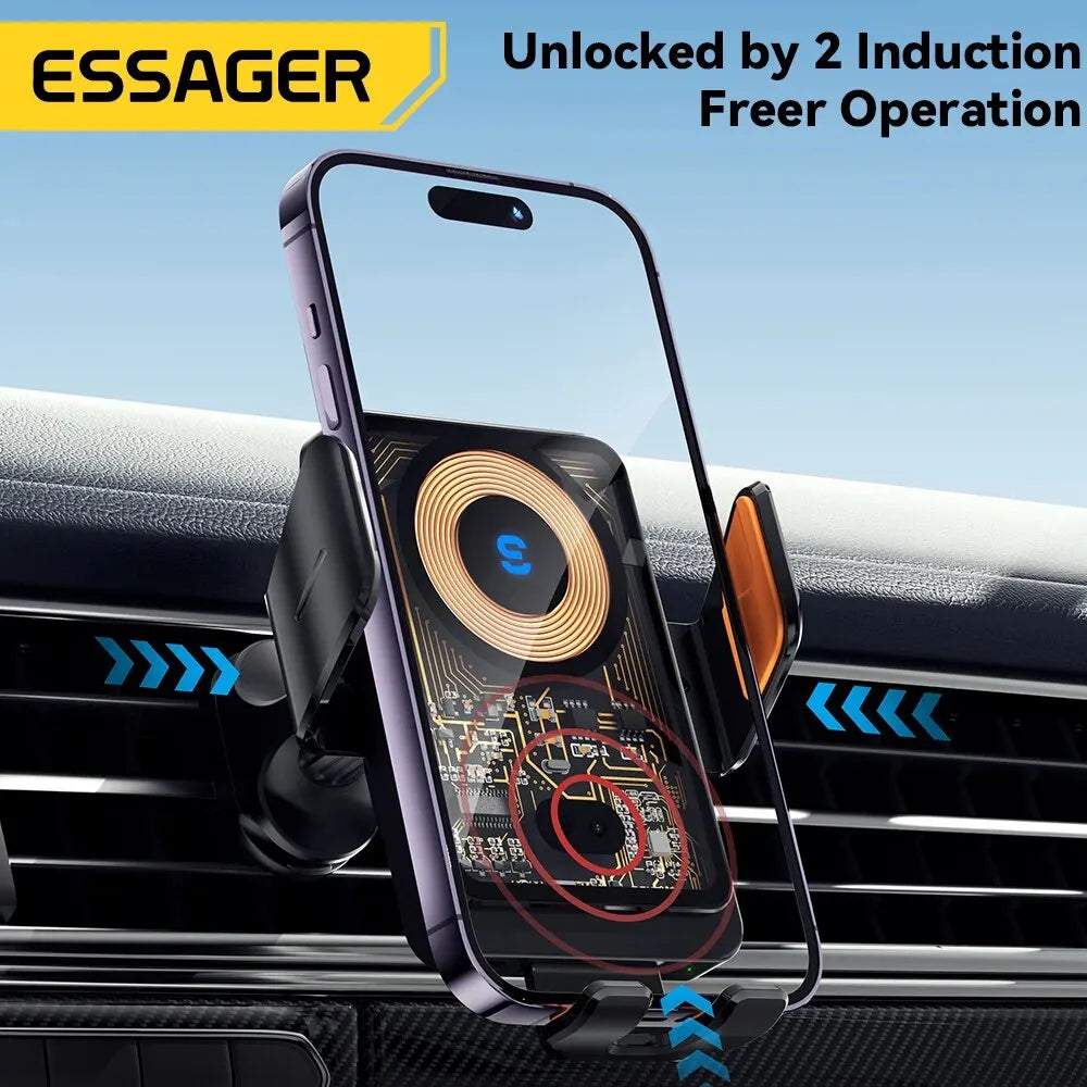Essager 15W Qi Fast Wireless Car Charger & Phone Holder
