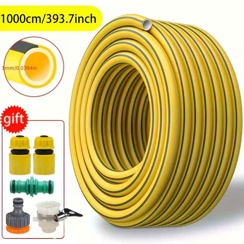 Vabena Heavy-Duty Rubber Garden Hose - 10/20/30m, All-Season, Leak-Proof, Durable