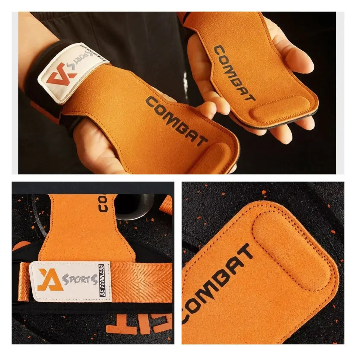Professional Cowhide Gym Grips - Anti-Skid Weightlifting Pads