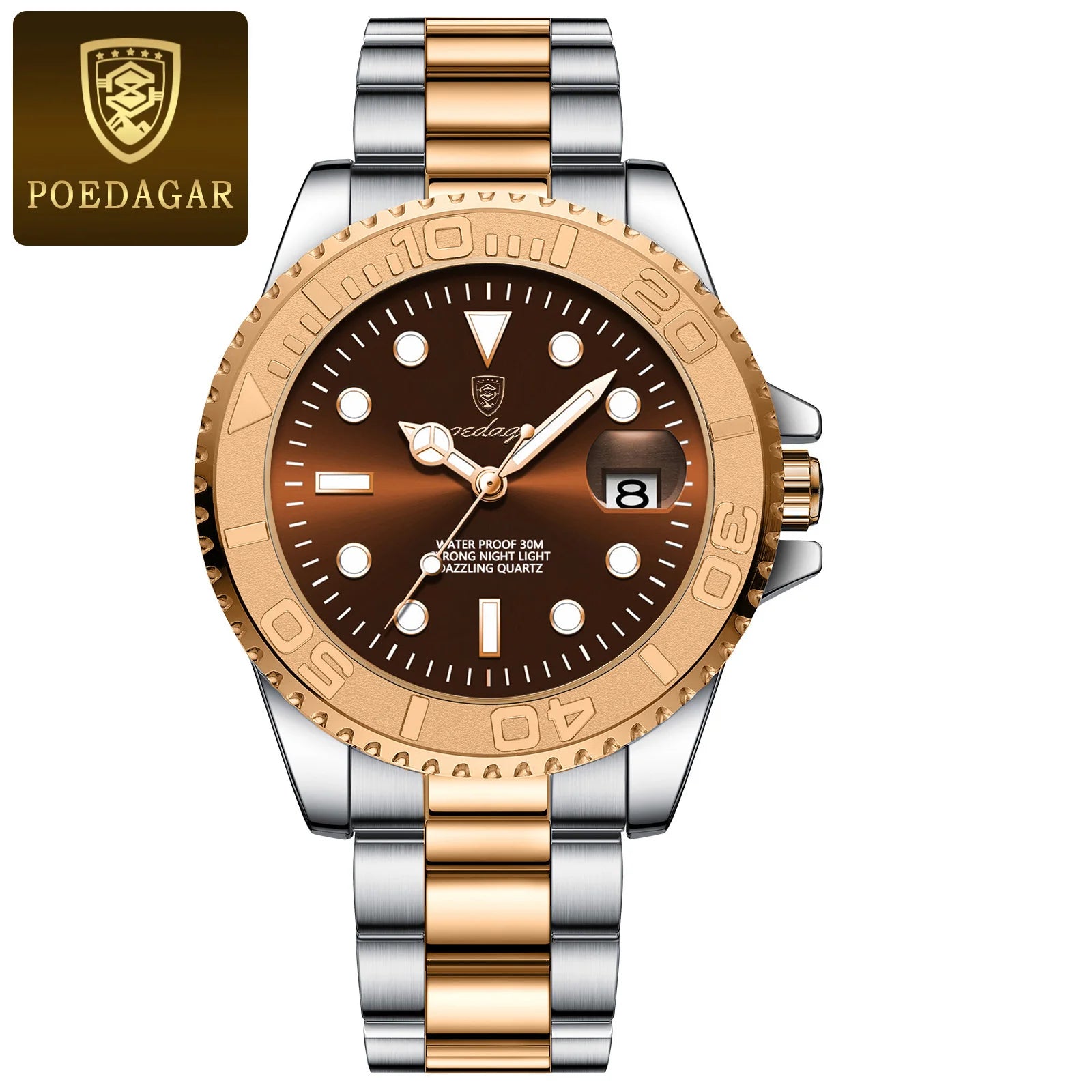 POEDAGAR Luxury Men's Quartz Watch - Waterproof & Luminous Date