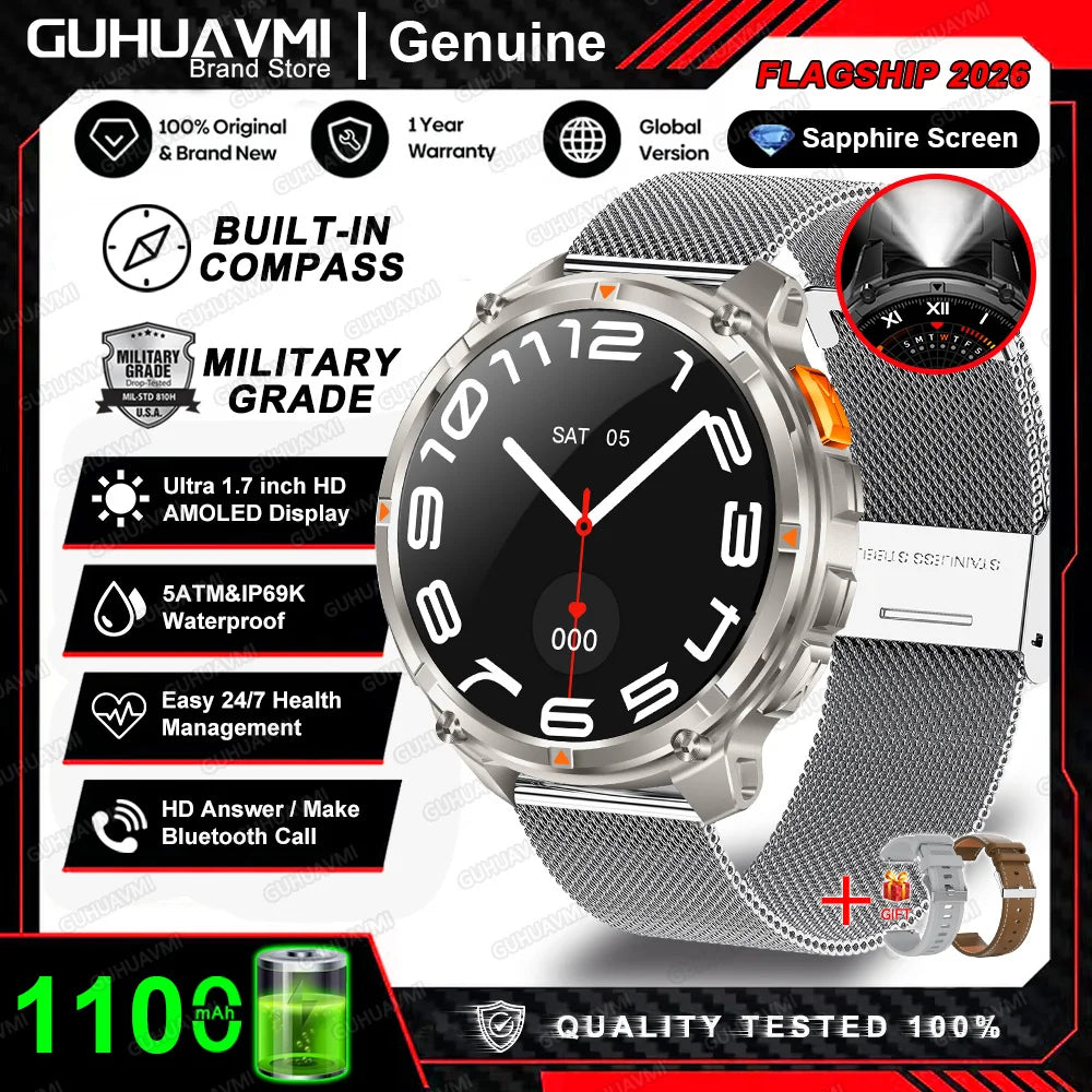 T-Rex3 Pro Smartwatch: GPS, 5ATM Waterproof, Military-Grade Sports & Outdoor Tracker