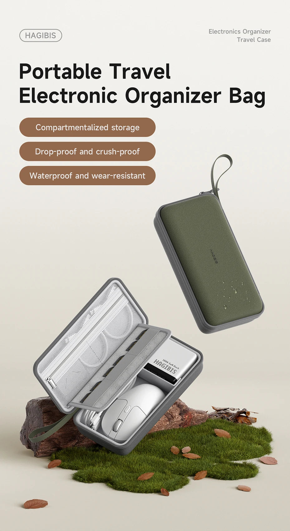 Hagibis Travel Cable Organizer Bag - Portable Electronics Carry Case
