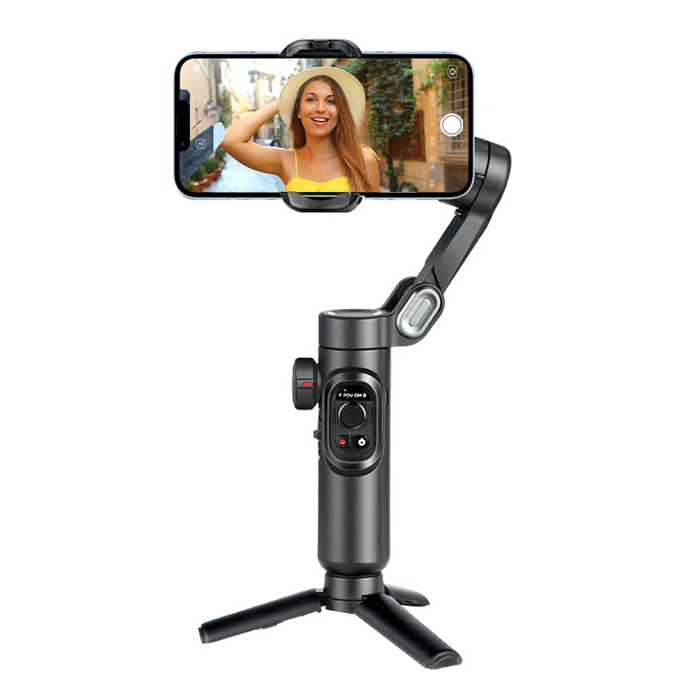 AOCHUAN 3-Axis Smartphone Gimbal with Integrated Light - Stable Video