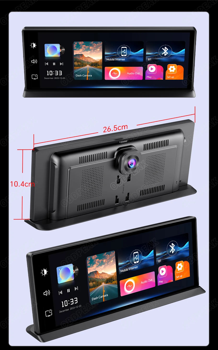 K2 Pro 11.3" 4K Wireless CarPlay Android Auto Dash Cam with GPS & Dual Lens