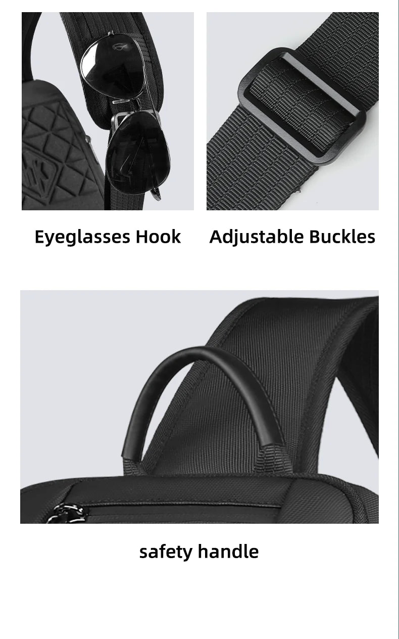 HK Anti-theft Men's Crossbody Bag | Waterproof USB Charging Sling Satchel