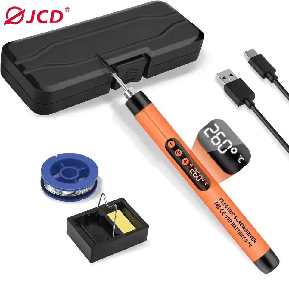 Cordless USB Digital Soldering Iron - Adjustable Temp 300-450°C Type-C 1000mAh