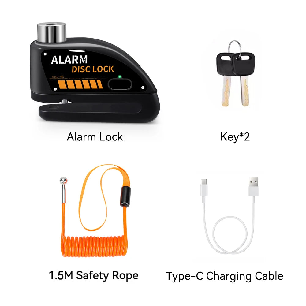 Extractme 110dB Motorcycle Alarm Disc Lock - Ultimate Waterproof Anti-Theft Security