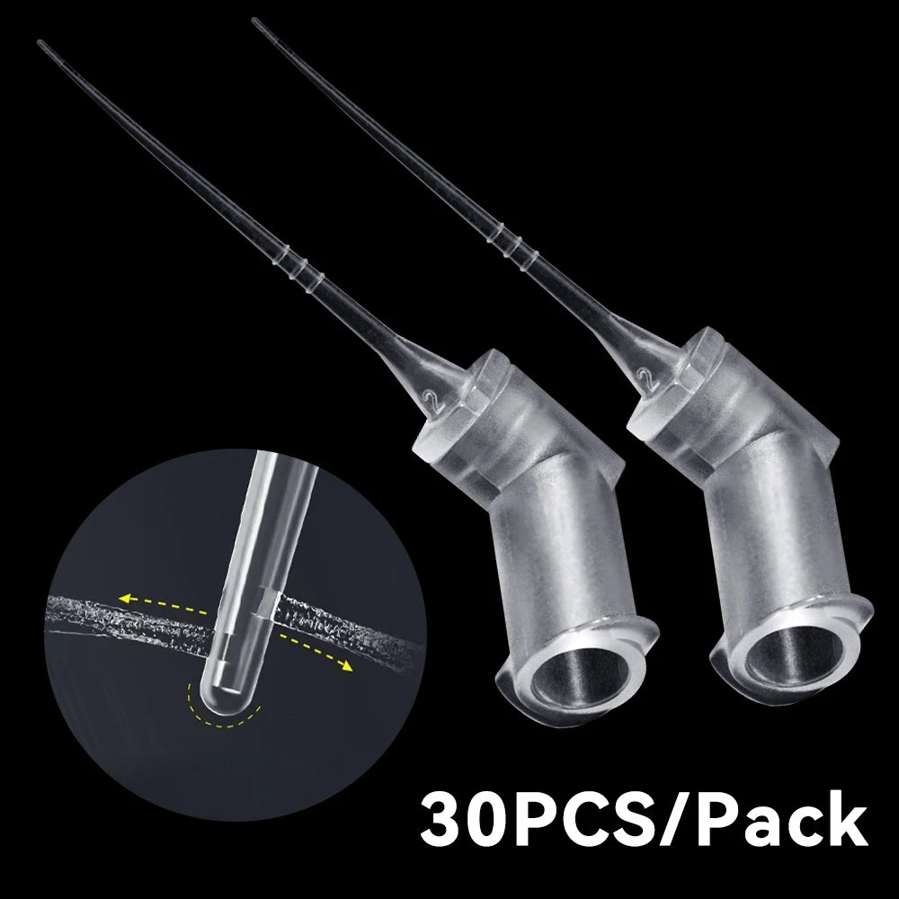 Dental Endo Irrigation Needle Tips 30G 0.3mm - 30 Pack Root Canal Cleaning