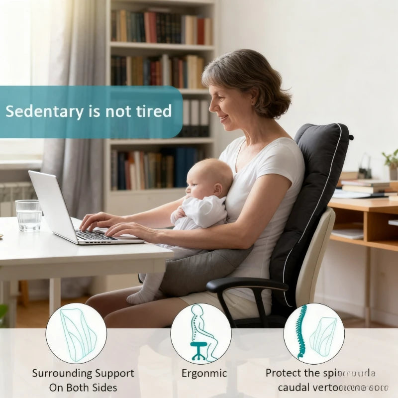 Car Seat & Office Chair Lumbar Support - Premium Memory Foam Cushion