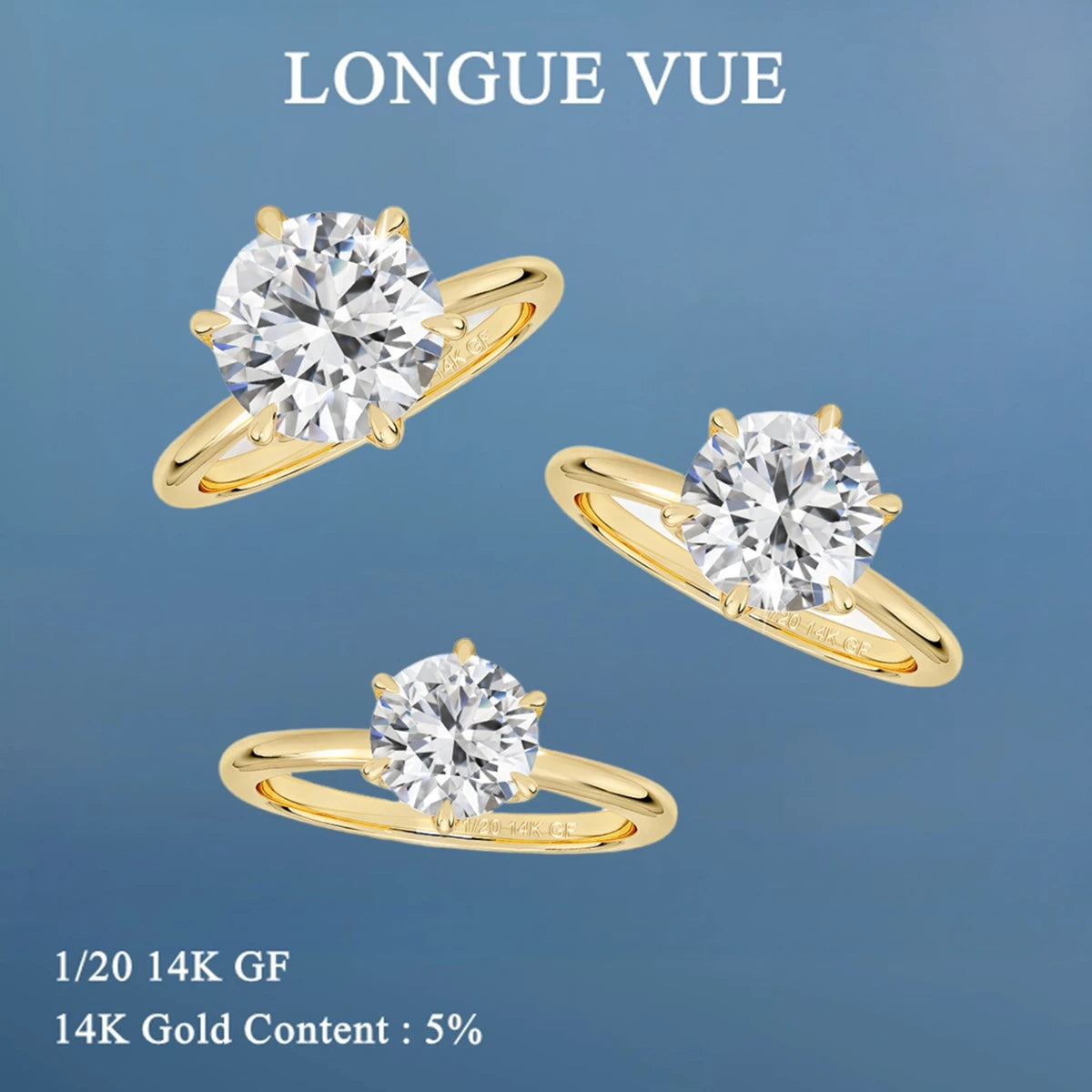 Elegant 14K Gold Filled Moissanite Engagement Ring for Women