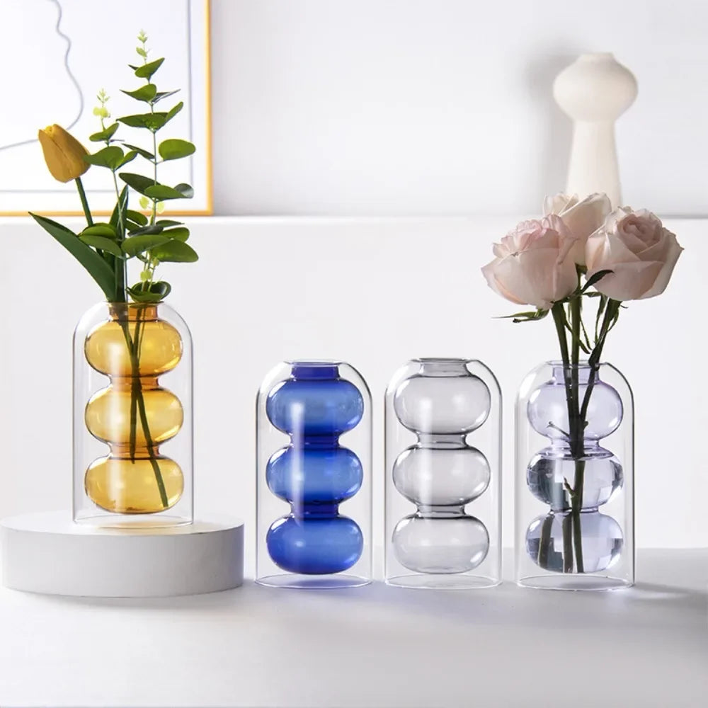 Elegant Glass Hydroponic Vase - Modern Home Decor for Plants