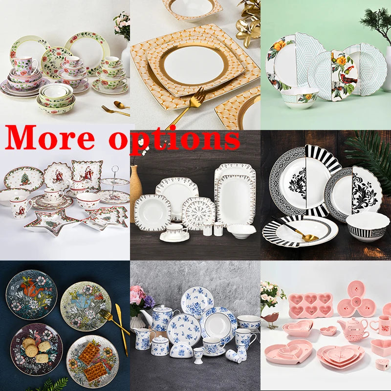 Vabena 62-Piece Bone China Luxury Dinnerware Set with Gold Rim - Elegant Dining