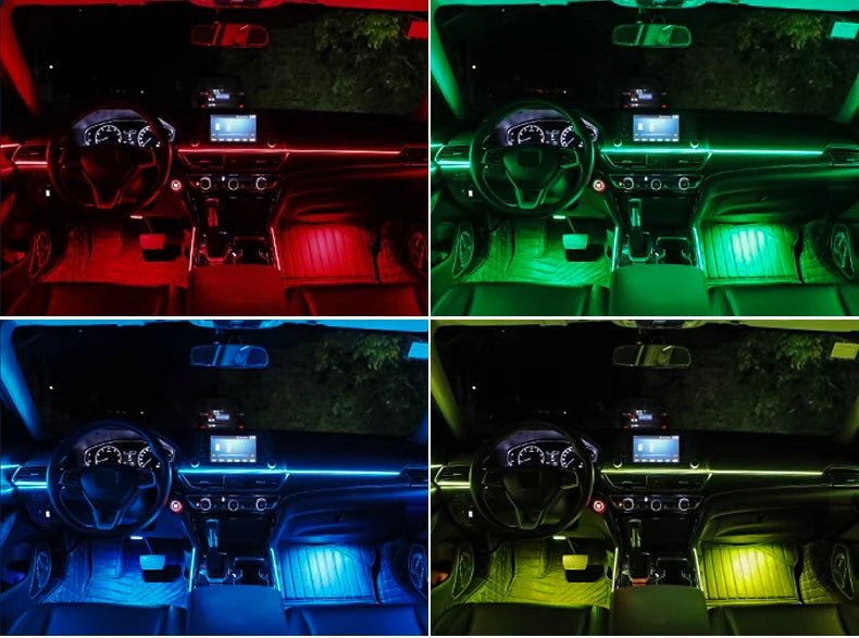 RGB LED Car Ambient Light Kit - APP Control Streamer Atmosphere Lamp
