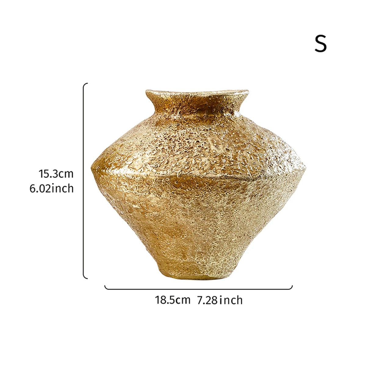 Luxury Retro Golden Earthenware Jar Decorative Vase