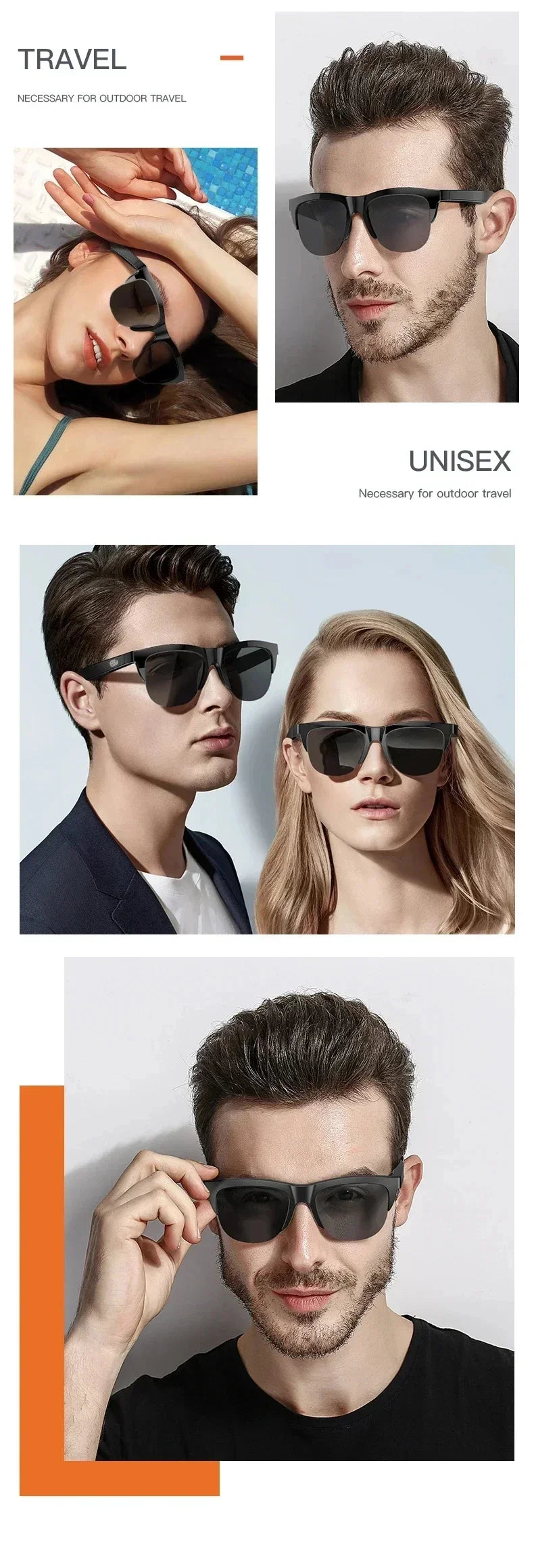 DIXSG Smart Sunglasses with Bluetooth Audio & Blue Light Protection