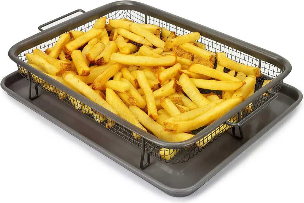 Crispy Chips Non-Stick Baking Basket Tray | Oven Fryer Mesh Pan