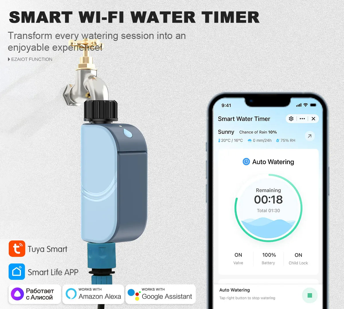 Smart WiFi Garden Watering Timer – Tuya Automatic Sprinkler & Drip System