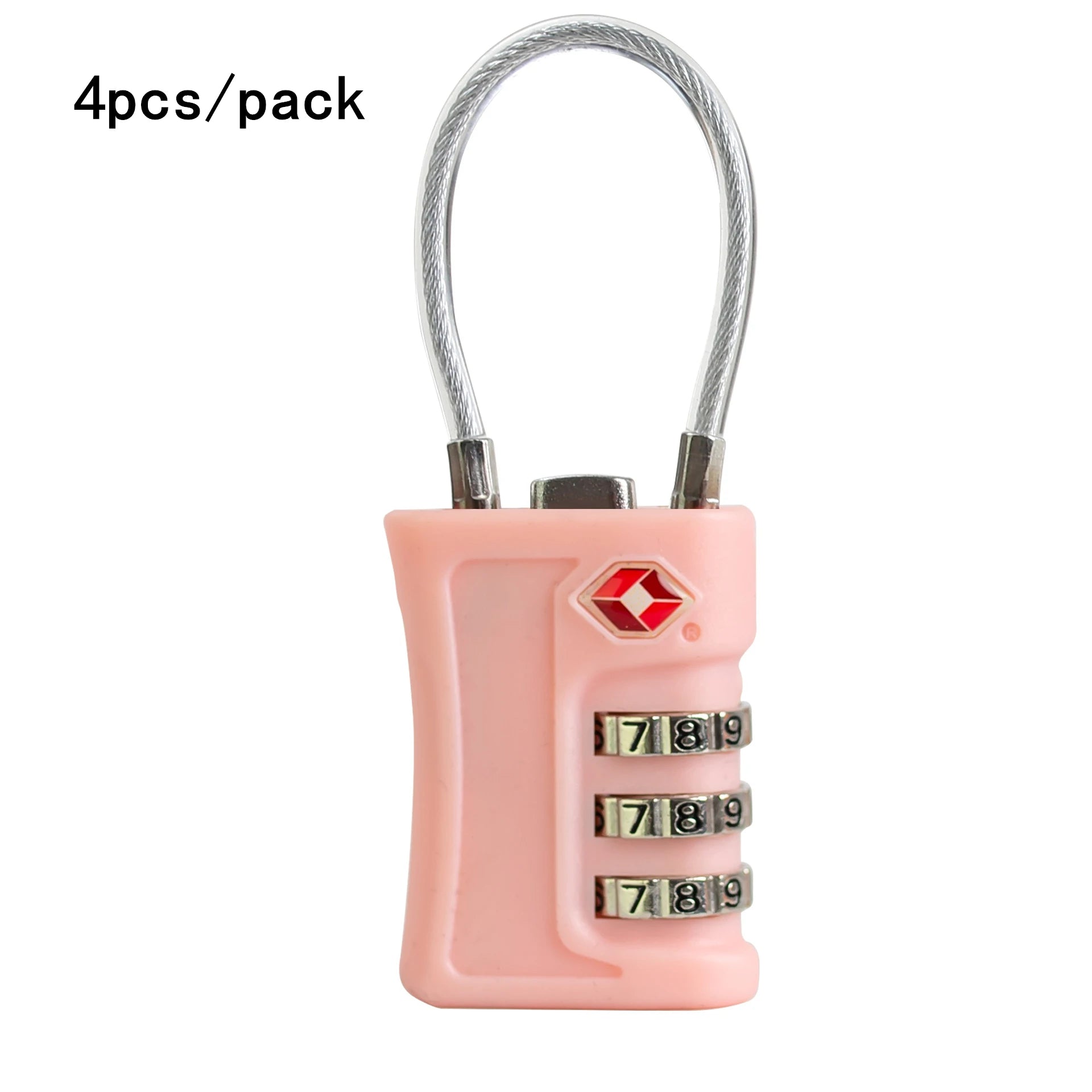 TSA Approved Luggage Locks 4-Pack - 3-Digit Combination Travel Security