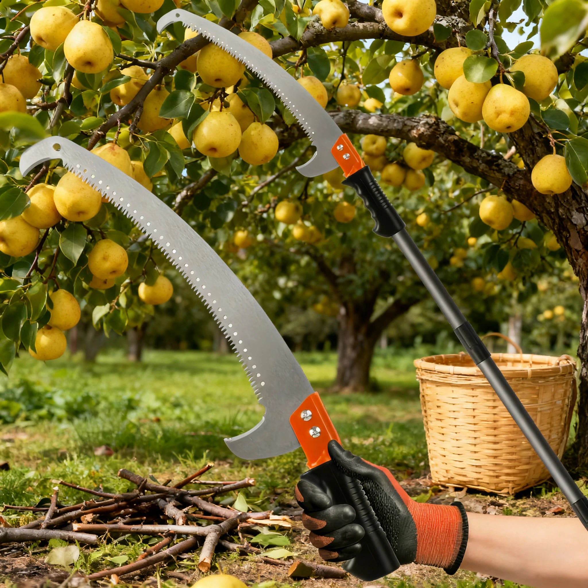 Telescopic Double-Hook Pruning Saw - Multi-functional Garden Tool