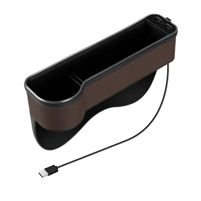 Vabena Car Seat Gap Filler Organizer with Dual USB Charger & LED Light