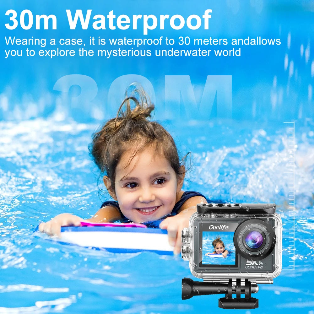 Ourlife MTR40 5K Action Camera with 2" IPS Touch Screen | Capture Adventures