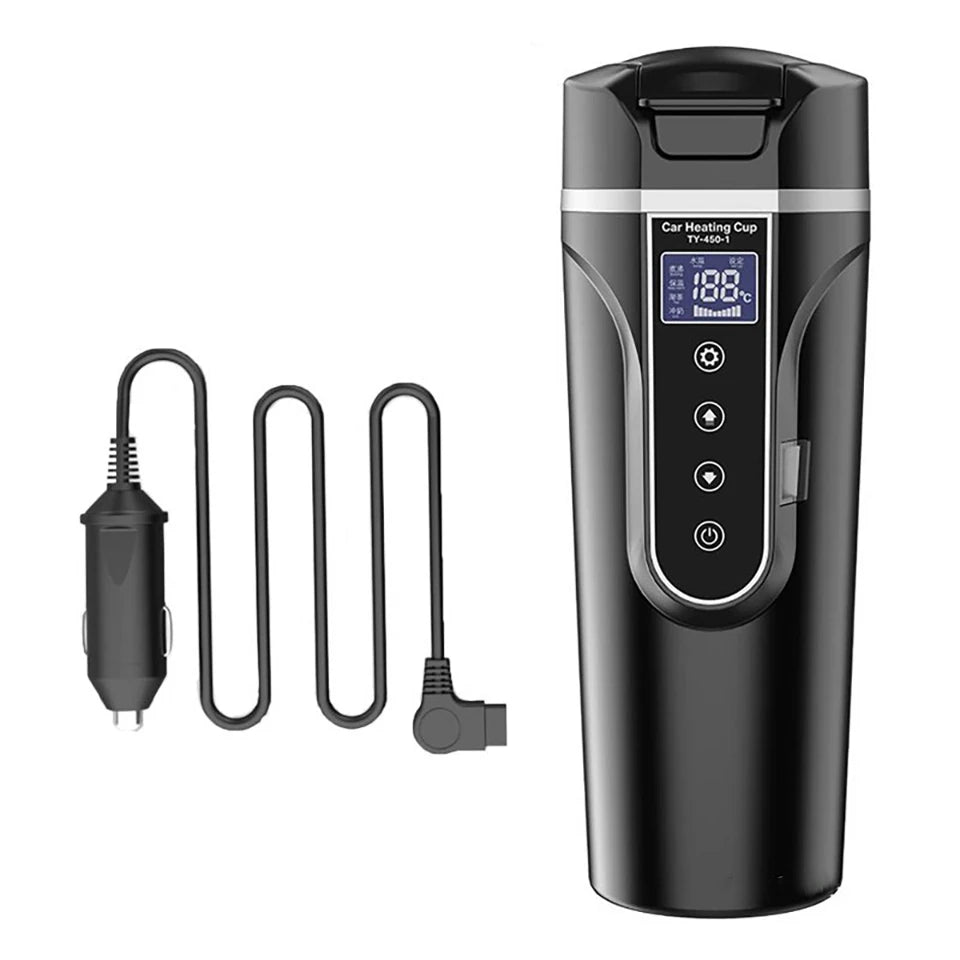 Portable Smart Car Kettle & Heating Mug - 12V/24V Touch Screen Thermal Cup
