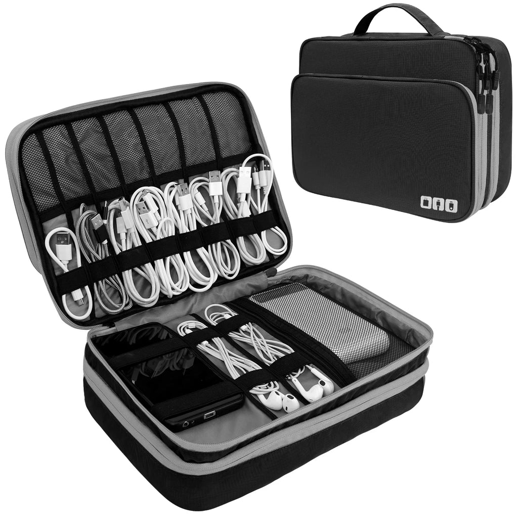 Multi-Layer Cable Storage Bag | Electronic Accessories Organizer for Travel