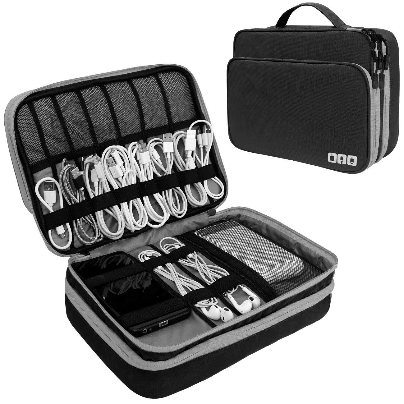 Multi-Layer Cable Storage Bag | Electronic Accessories Organizer for Travel