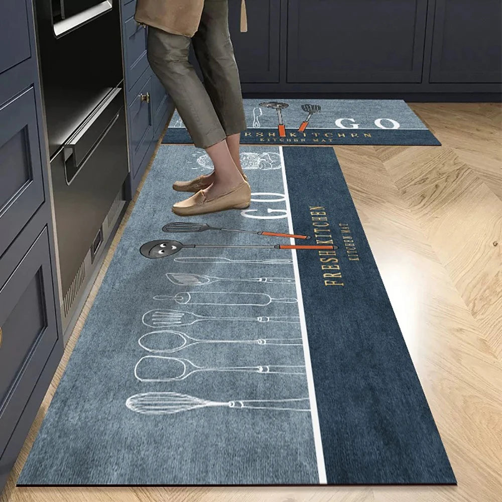 Non-Slip Crystal Velvet Kitchen Mat & Rugs for Living Room, Bedroom & Entryway