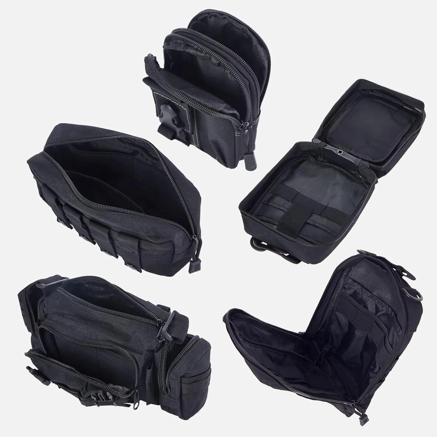 Tactical Car Seat Back Organizer with 5 Detachable MOLLE Pouches