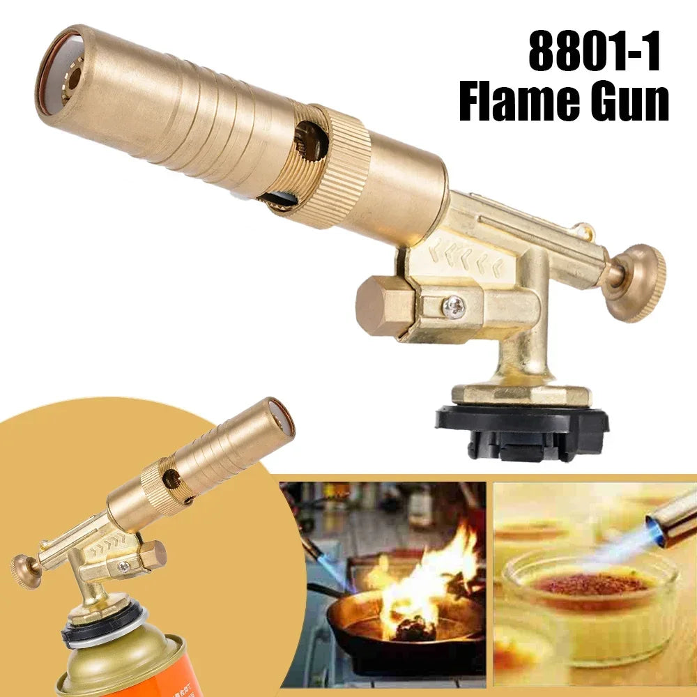 Pure Copper Auto Ignition Welding Torch Gas Burner - Brazing, Cooking & BBQ Flame Gun