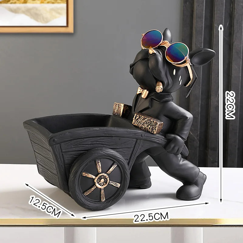 Vabena Elegant Resin Dog Statue with Storage - Home Decor Accent