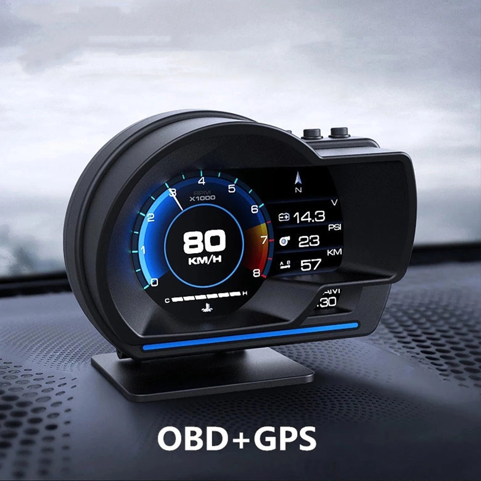 Car HUD Speedometer OBD2+GPS | Smart Gauge Display