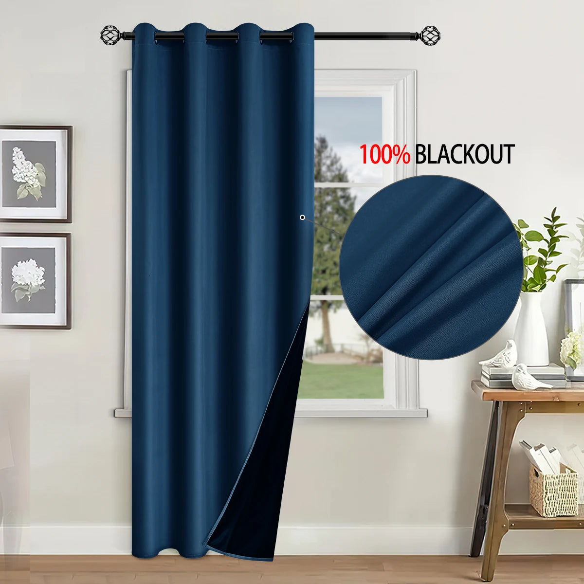 100% Blackout Curtains for Bedroom & Living Room - Full Shading & Sun Protection