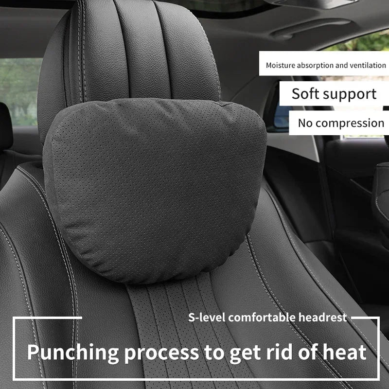 Premium Car Headrest Neck Support Pillow - Maybach S-Class Design, Universal Fit