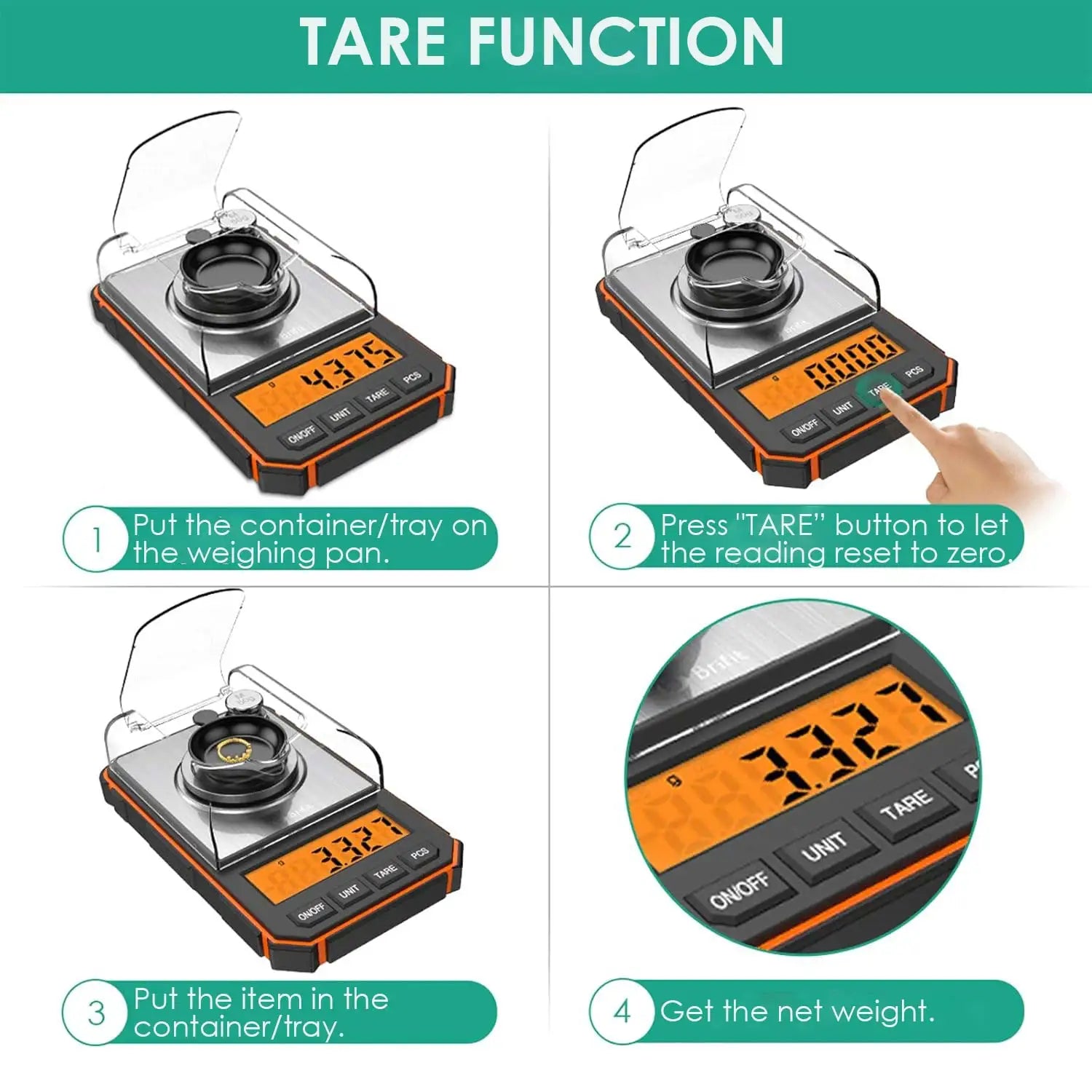 Brifit 0.001g/50g Digital Milligram Scale | High Precision Weight & Calibration