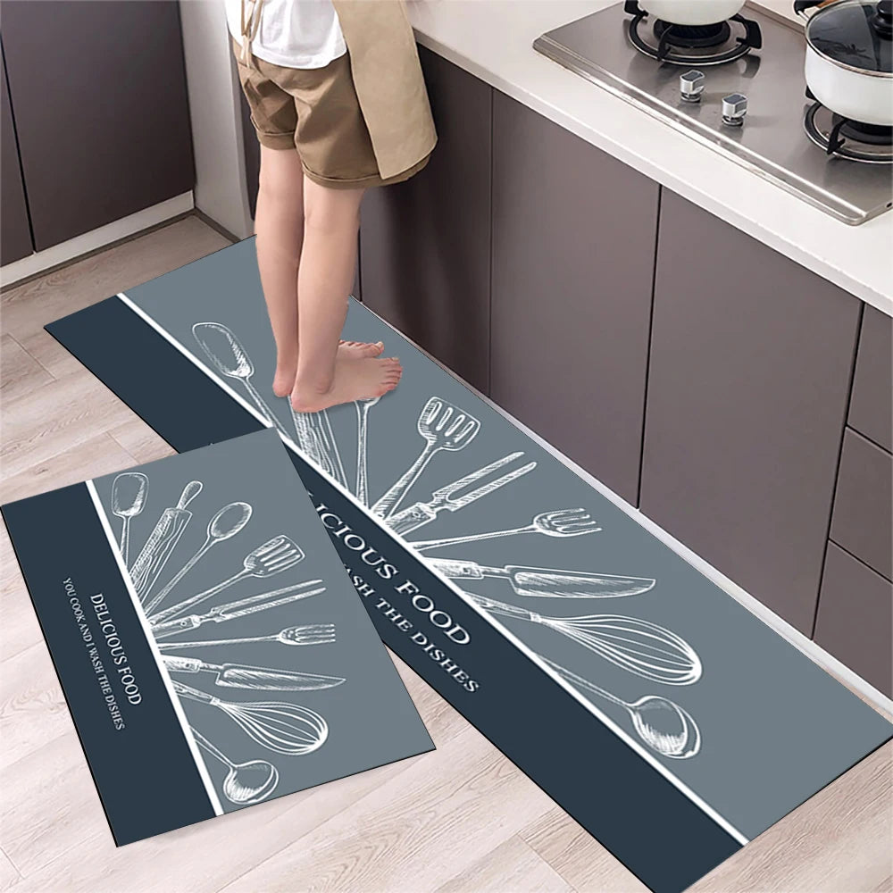 Non-Slip Crystal Velvet Kitchen Mat & Rugs for Living Room, Bedroom & Entryway