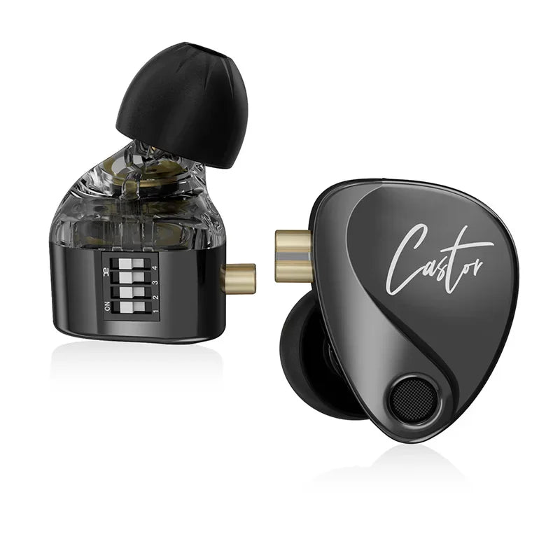 KZ Castor 2DD Dynamic In-Ear Earphones - High-End Tunable HiFi Bass Monitor Headphones