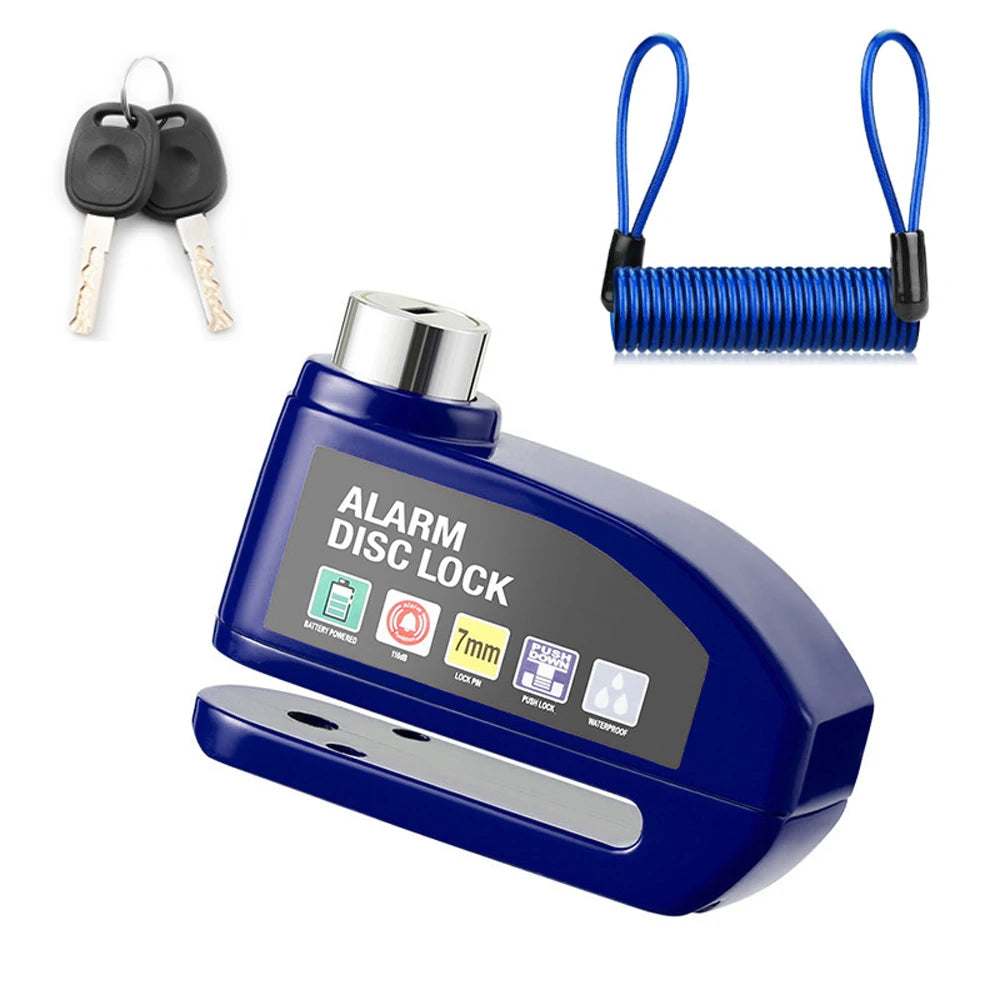 Motorcycle Alarm Disc Lock - 110dB Anti-Theft Security Padlock