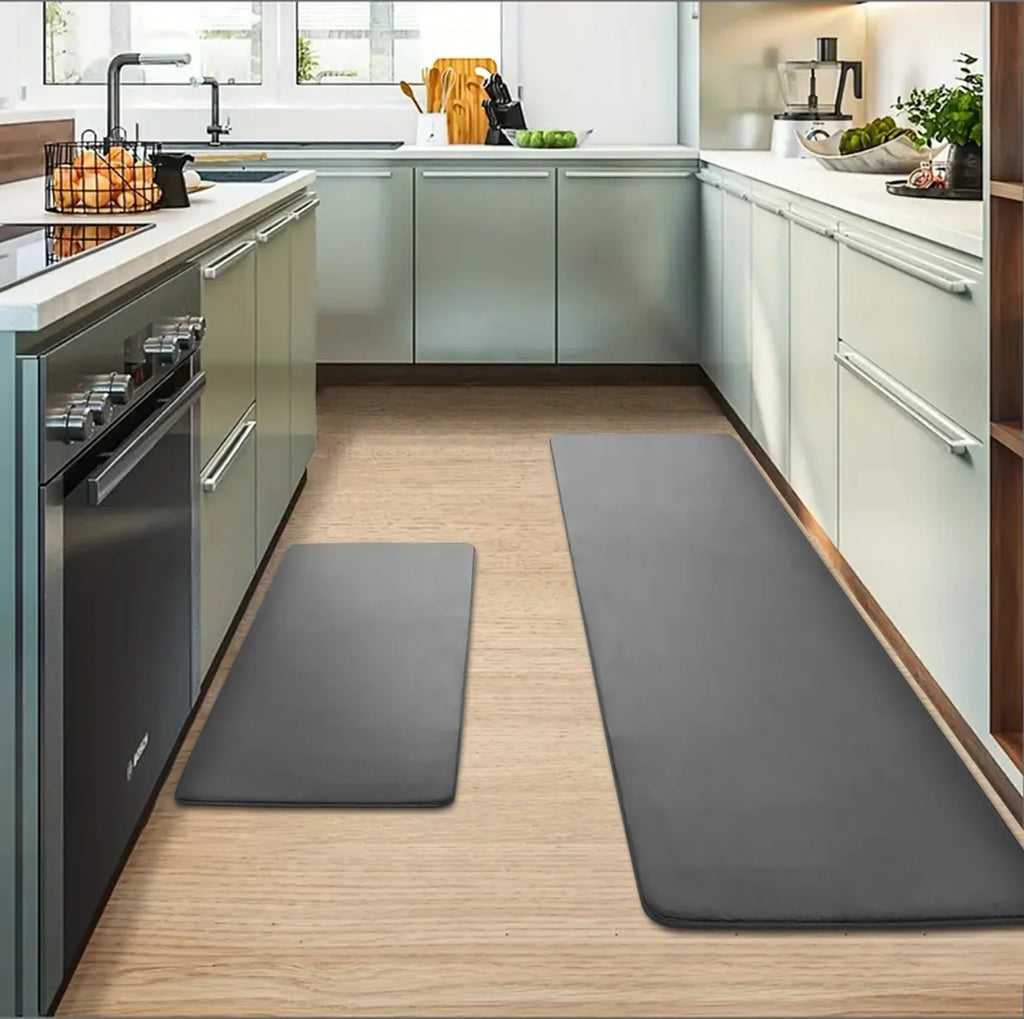 Thickened Flannel Kitchen & Entrance Floor Mats - Absorbent, Non-Slip, Dirt-Resistant