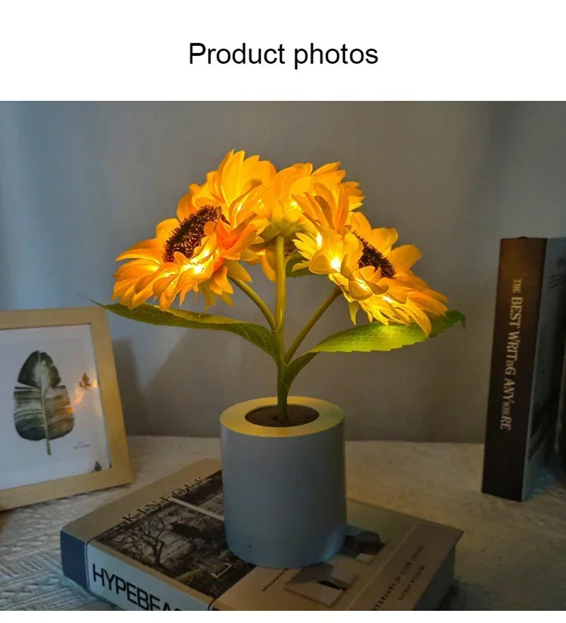 Vabena Rechargeable Sunflower LED Accent Light | Ambient Decor