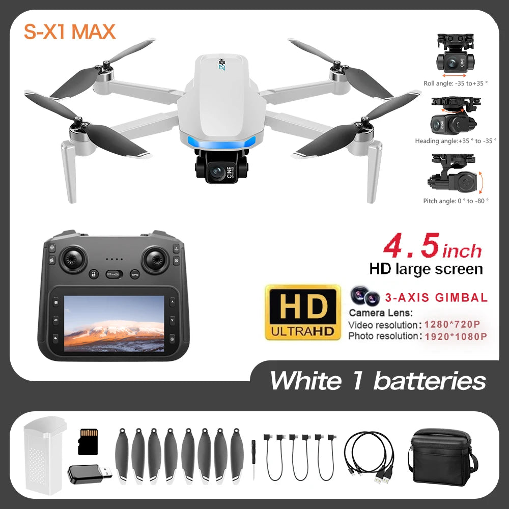 S-X1 MAX GPS Drone with 4K Camera & 3-axis Gimbal | Max Flight