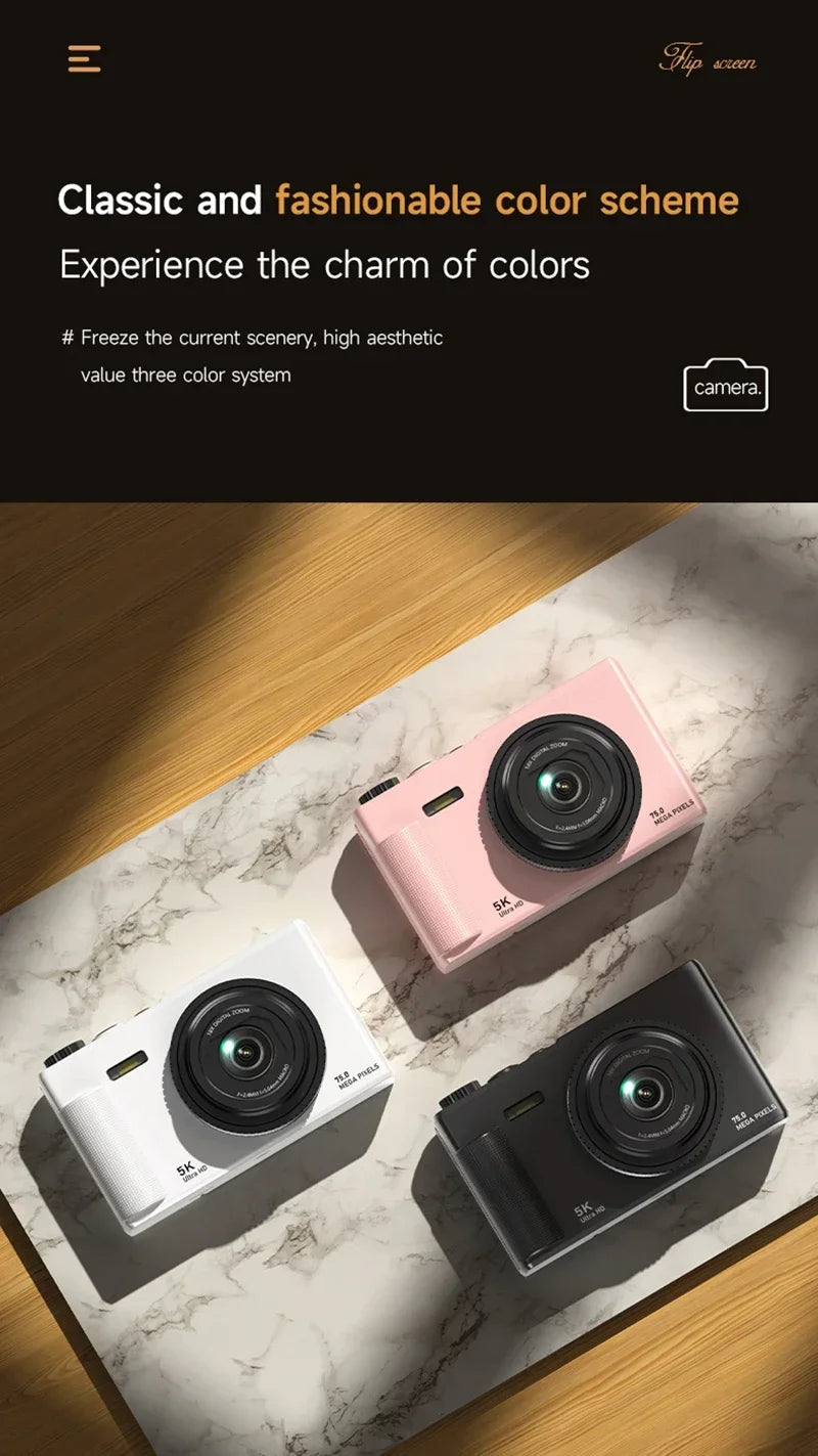 OnePlus 5K Vlog Camera - 75MP, Flip Screen, 18x Zoom