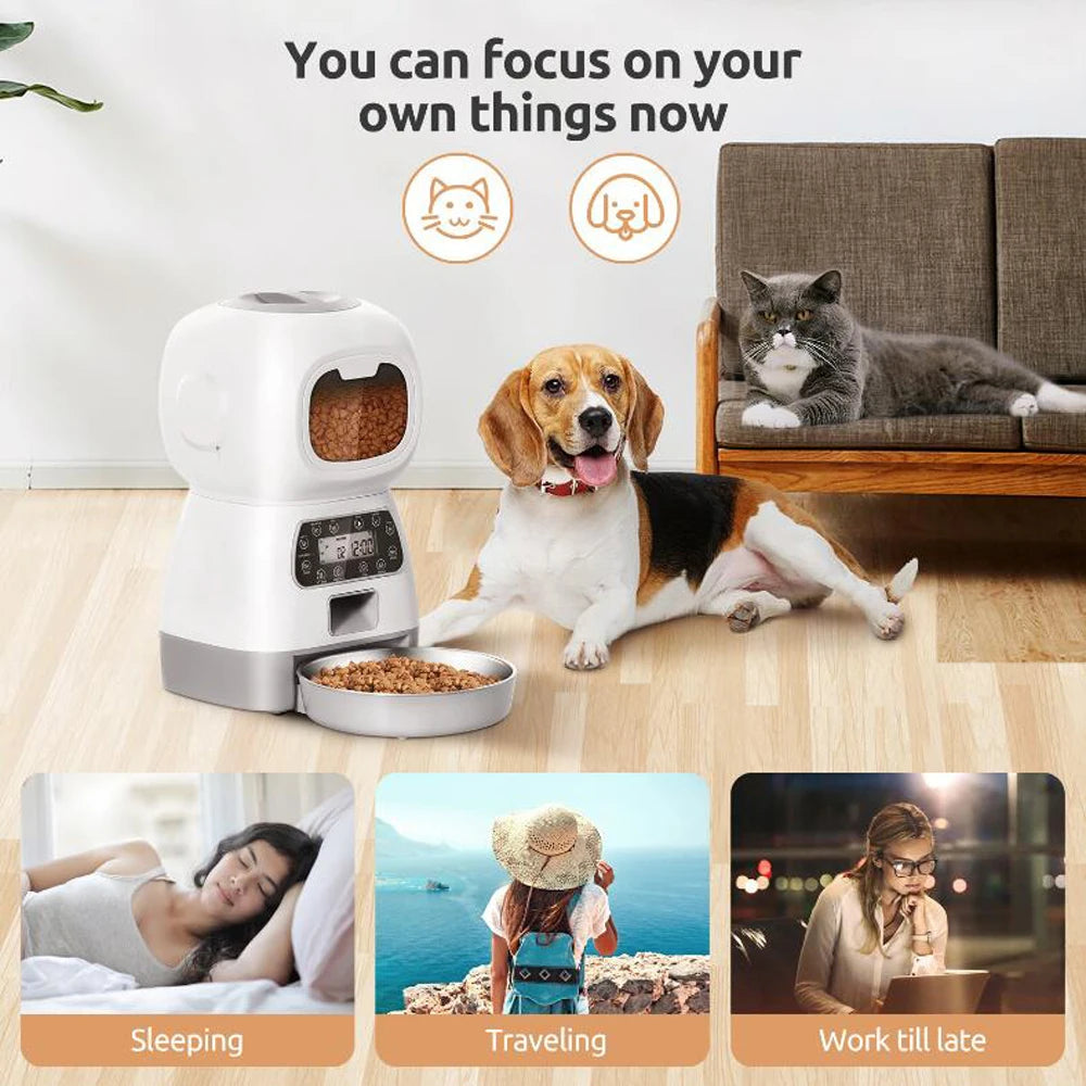 ZYfeeder WiFi Automatic Cat Feeder - Swirl Slow-Feed Dispenser
