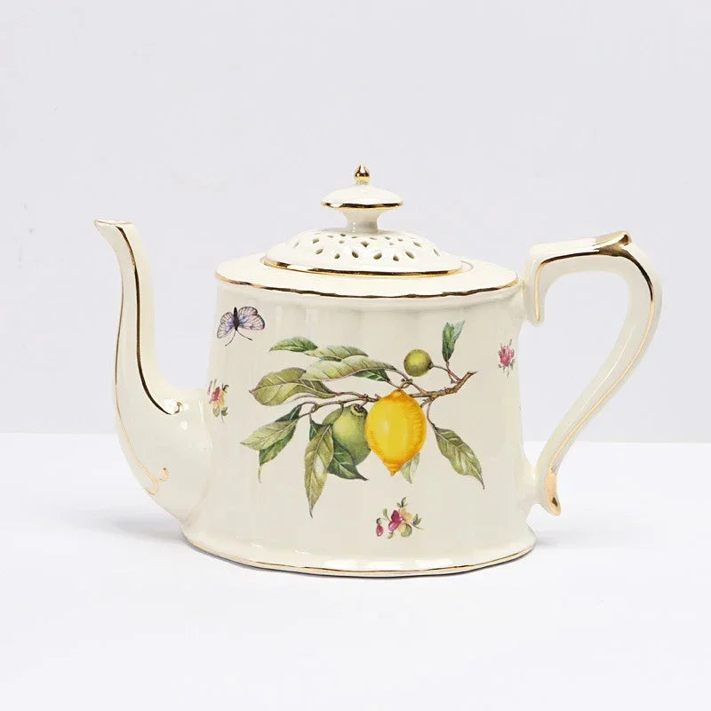 Elegant European Lemon Ceramic Dining Set | Dinner Plates & Coffee Cups